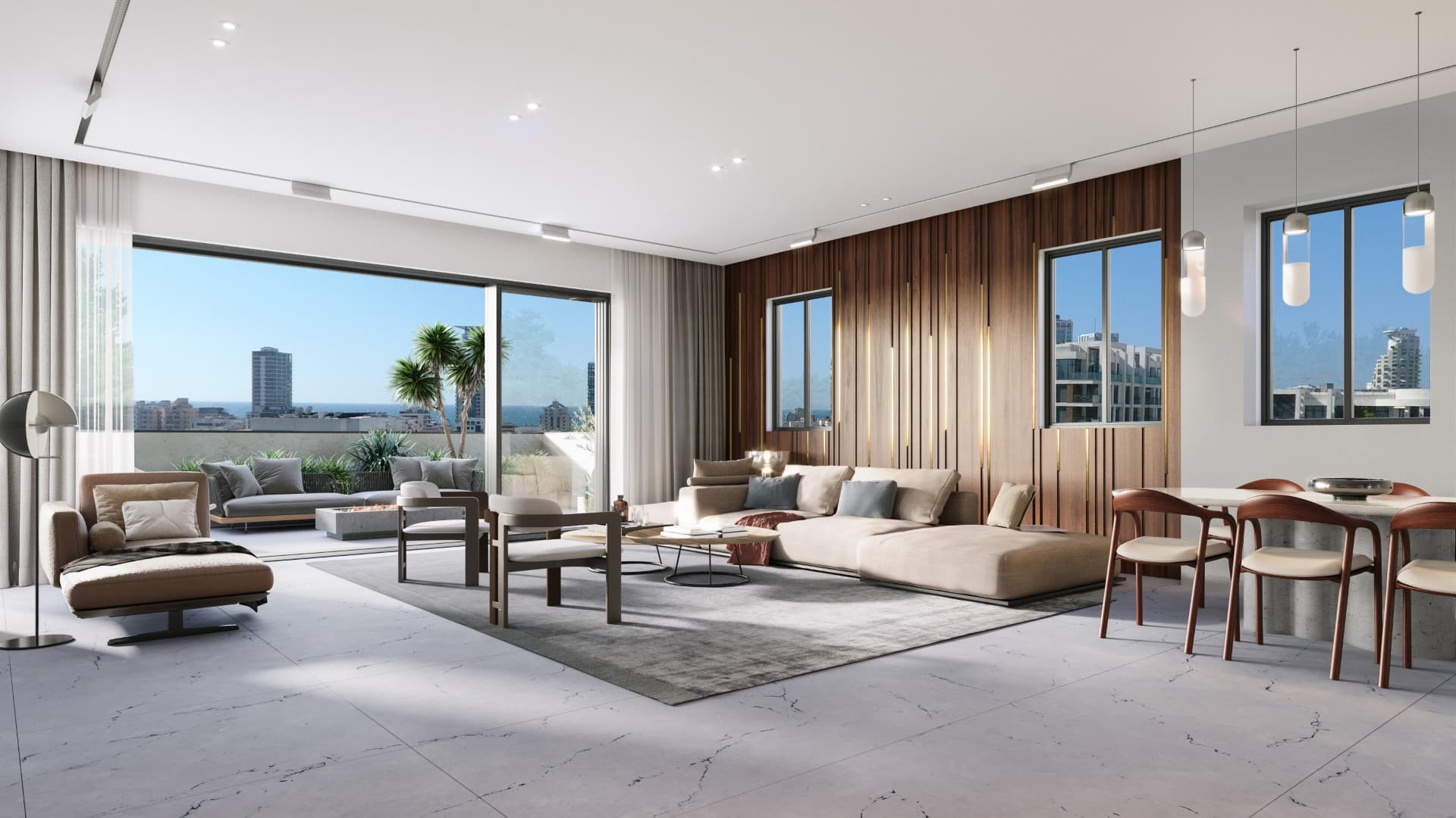 הדמייה של סלון ומרפסת בחברון 6