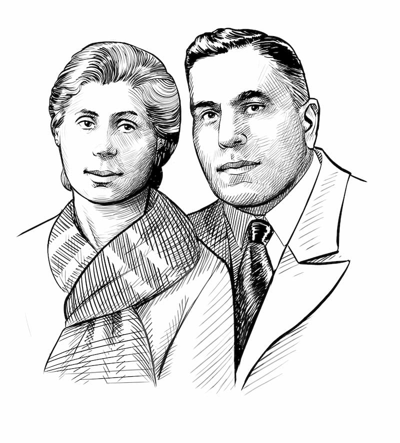 איור של גבר ואישה